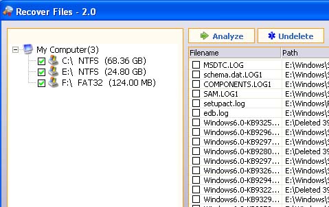 Recover Files Selecting the device to search